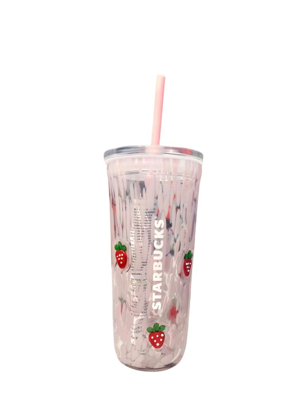 Starbucks 2026 Pink Drink Strawberry Glass Tumbler with Straw